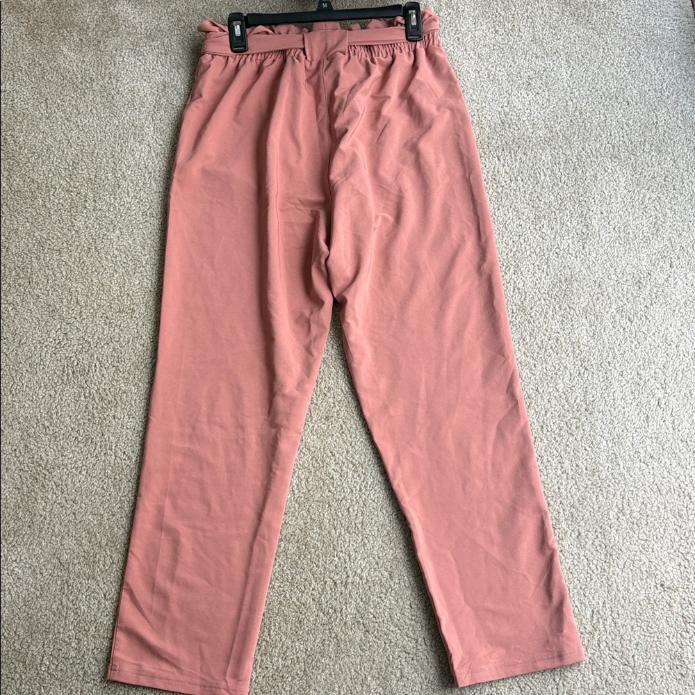 🪷Grace Karin Dusty Pink Paper Bag Pants - Picture 6 of 7